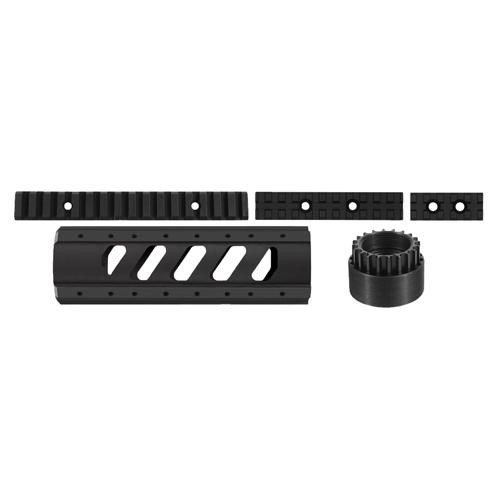 Advanced Technology Intl AR-15 Aluminum 6 Side Free Float Forend Carbine Length with Rail Pack, Black