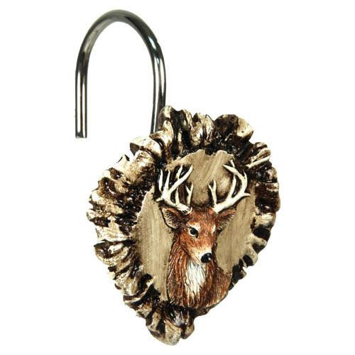 Rivers Edge Products Antler & Deer Shower Curtain Hook Set