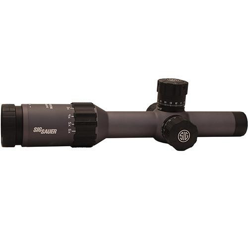 Sig Sauer Tango6 FFP Tactical Riflescope 1-6x24mm, MRAD Milling Reticle. 0.2 MRAD Adjustment, Graphite