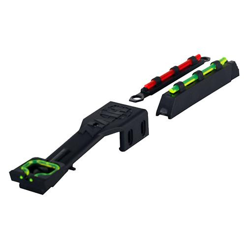 HIVIZ Sight Systems Four-In-One Shotgun Sight Set .313"-.375" Vent Rib/Removable Front Bead Fiber Optic, Interchangeable LitePipes