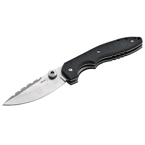 Boker Knives Plus Folding Knife Sulaco, 3.70 Stonewashed Blade, Black G10 Handle