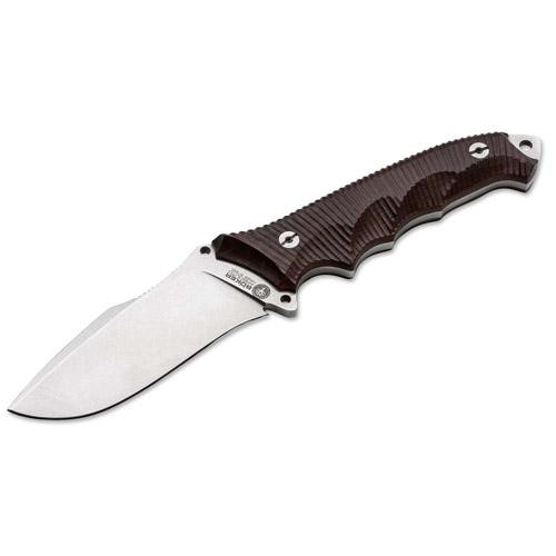 Boker Knives Arbolito Fixed Knife Buffalo Soul 42, 4 Stonewash Blade, Brown Ebony Wood Handle