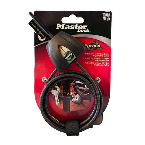 Covert Scouting Cameras Master Lock Python Trail Camera Security Cable 3/16", Black