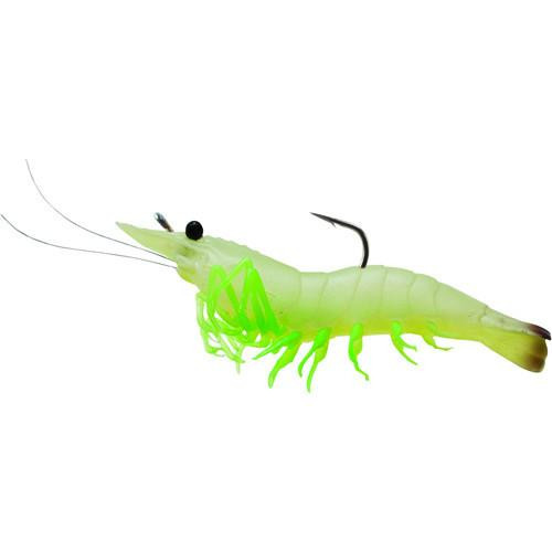 LiveTarget Lures Rigged Shrimp Soft Plastic 3", Number 1/0 Hook Size, Variable Depth, Glow Shrimp