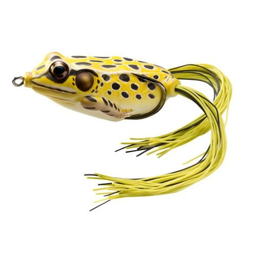 LiveTarget Lures Frog Hollow Body 2 1/4", Number 1/0 Hook Size, Topwater Depth, Yellow/Black