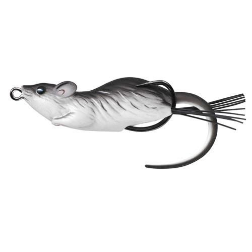 LiveTarget Lures Field Mouse Hollow Body 2 1/4", Number 1/0 Hook Size, Topwater Depth, Black/White