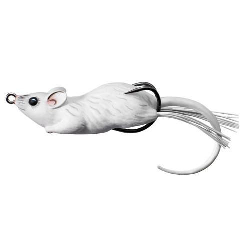LiveTarget Lures Field Mouse Hollow Body 2 1/4", Number 1/0 Hook Size, Topwater Depth, White/White