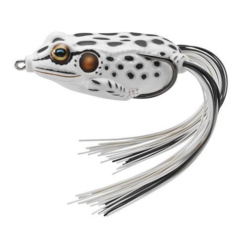 LiveTarget Lures Frog Hollow Body 2 5/8", Number 2/0 Hook Size, Topwater Depth, Albino/White