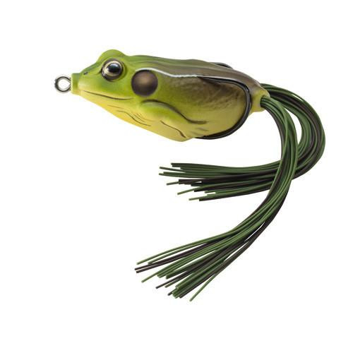 LiveTarget Lures Frog Hollow Body 2 5/8", Number 2/0 Hook Size, Topwater Depth, Green/Brown