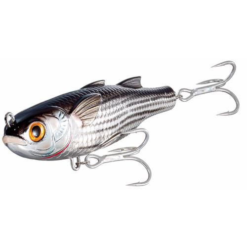 LiveTarget Lures Mullet Twitchbait 3 1/2", Number 4 Hook Size, 0"-6" Depth, Silver/Black