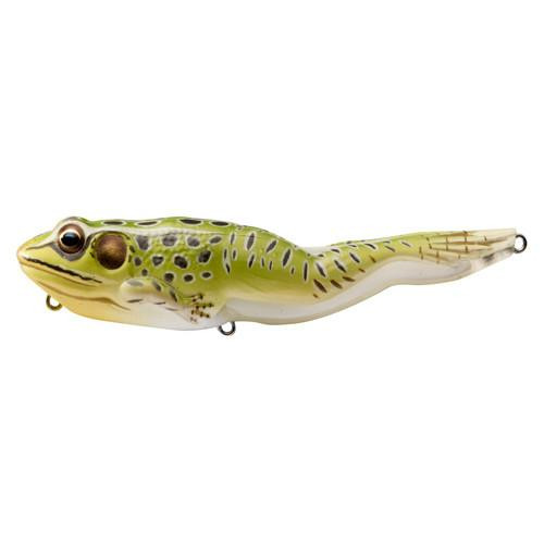 LiveTarget Lures Frog Walking Bait 4 1/8", Number 4 Hook Size, Topwater Depth, Green/Yellow