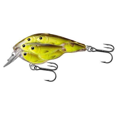 LiveTarget Lures Yearling Baitball Squarebill 2 3/8", Number 4 Hook Size, 4'-5' Depth, Chartreuse/Black