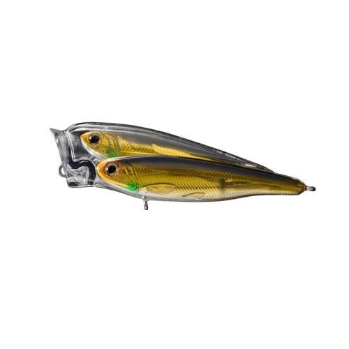 LiveTarget Lures Glass Minnow Juvenile Baitball Popper Saltwater 3", Number 4 Hook Size, Topwater Depth, Gold/Bronze