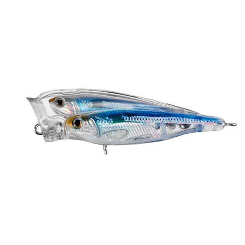 LiveTarget Lures Glass Minnow Juvenile Baitball Popper Freshwater 3", Number 4 Hook Size, Topwater Depth, Silver/Blue/Green
