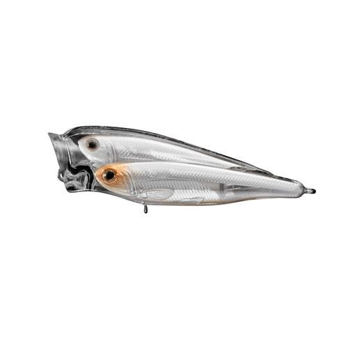 LiveTarget Lures Glass Minnow Juvenile Baitball Popper Freshwater 3", Number 4 Hook Size, Topwater Depth, Pearl/Natural