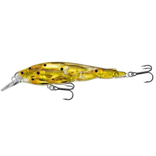 LiveTarget Lures Yearling Baitball Jerkbait 3 3/4", Number 4 Hook Size, 3'-4' Depth, Gold/Black
