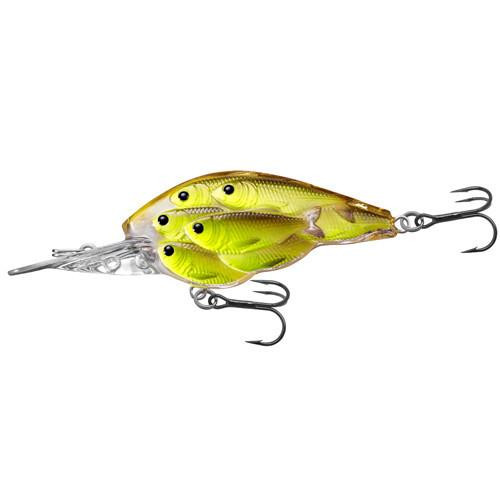 LiveTarget Lures Yearling Baitball Crankbait 2 3/8", Number 4 Hook Size, 7'-8' Depth, Chartreuse/Black
