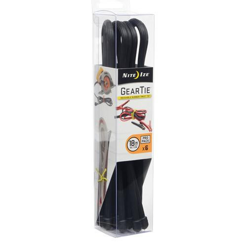 Nite Ize Gear Tie ProPack 18" Black (Per 6)