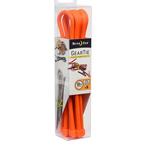 Nite Ize Gear Tie ProPack 18" Bright Orange (Per 6)