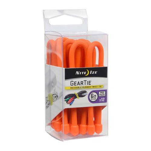 Nite Ize Gear Tie ProPack 6" Bright Orange (Per 12)