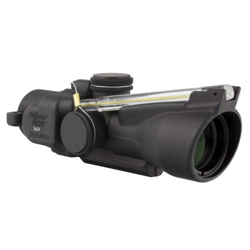 Trijicon ACOG 3x24mm Compact Low Height Scope Dual Illuminated Amber Crosshair 7.62x39/123 Grains Ballistic Reticle, Black
