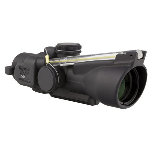 Trijicon ACOG 3x24mm Compact Low Height Scope Dual Illuminated Amber Horseshoe/Dot 7.62x39/123 Grains Ballistic Reticle, Black