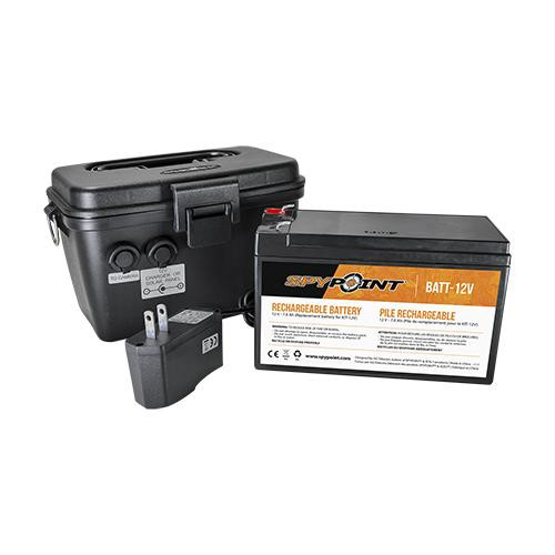 Spy Point Rechargeable 12V Battery, Charger & Housing Kit, Black