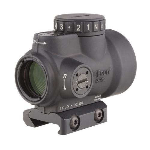 Trijicon 1x25mm Patrol Riflescope with Miniature Rifle Optic (MRO) 2.0 MOA Adjustable Red Dot Reticle with Low Mount, Black