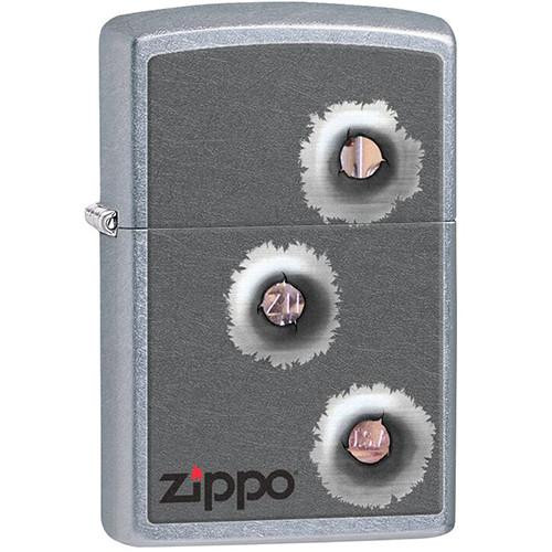 Zippo Outdoors Windproof Lighter Bullet Holes, Chrome
