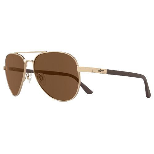 REVO Raconteur Sunglasses Gold Frames, Terra Serilium Lens