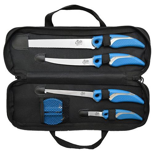 Cuda Brand Fishing Products 6 Piece Knife and Sharpener Set with Case