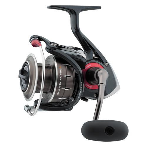 Daiwa Ballistic EX Spinning Reel 4000, 5.6:1 Gear Ratio, 1CRBB, 8BB, 1RB Bearings, 17.6 lb Max Drag, Ambidextrous