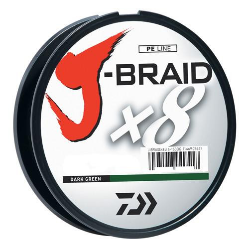 Daiwa J-Braid Braided Line, 40 lbs Tested 330 Yards/300m Filler Spool, Dark Green