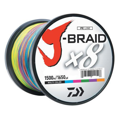 Daiwa J-Braid Braided Line, 50 lbs Tested 1650 Yards/1500m Filler Spool, Multi Color