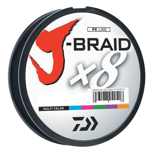 Daiwa J-Braid Braided Line, 50 lbs Tested 330 Yards/300m Filler Spool, Multi Color