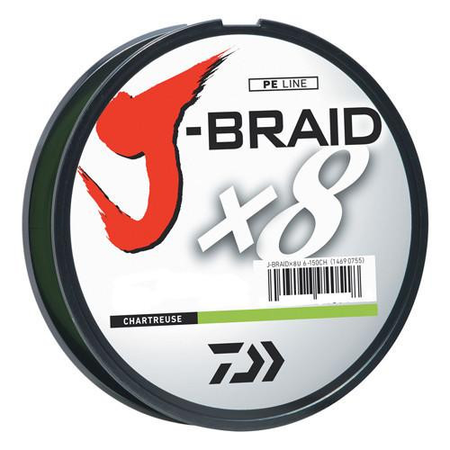 Daiwa J-Braid Braided Line, 80 lbs Tested 330 Yards/300m Filler Spool, Chartreuse