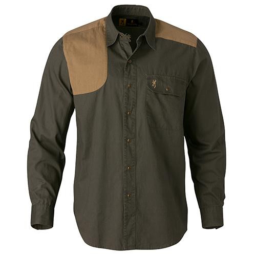 Browning Austin Shooting Shirt, Long Sleeve Loden/Taupe, Small