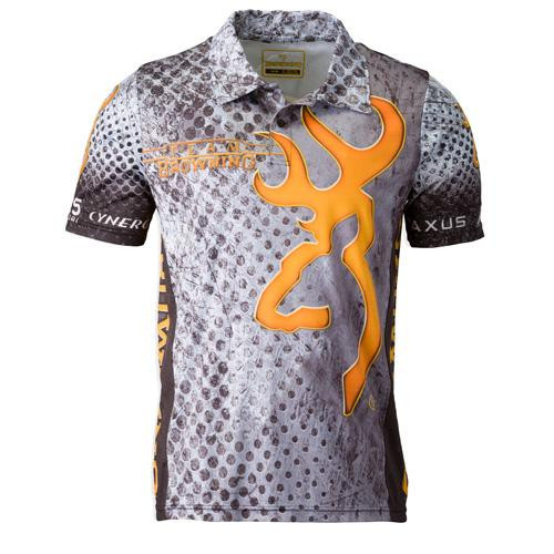 Browning Team Browning Shooting Polo Shirt Gray, Large