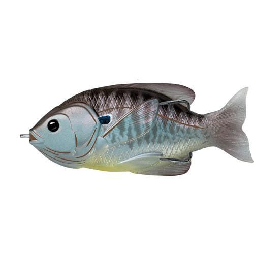 LiveTarget Lures Sunfish Hollow Body 3 1/2", Numner 4/0 Hook Size, Topwater Depth, Blue/Metallic Bluegill