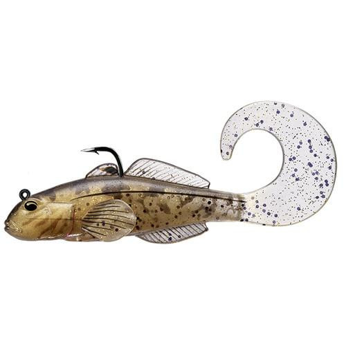 LiveTarget Lures Goby Single Tail 3 1/4", Number 1/0 Hook Size. Variable Depth, Natural/Gold