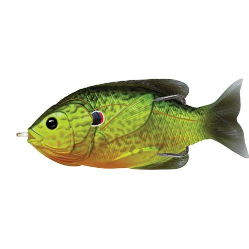 LiveTarget Lures Sunfish Hollow Body 3", Numner 3/0 Hook Size, Topwater Depth, Florescent Pumpkinseed