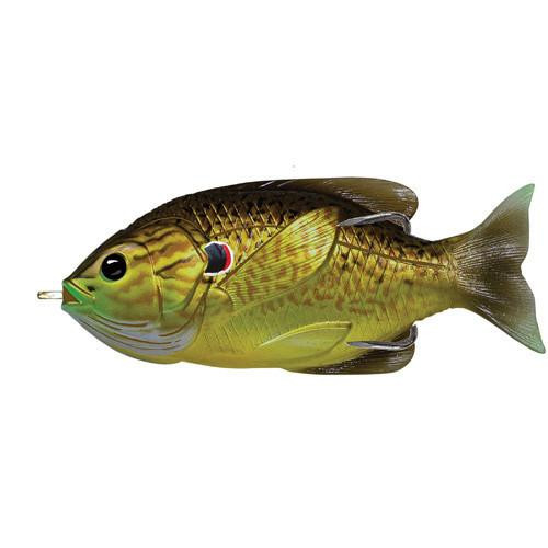 LiveTarget Lures Sunfish Hollow Body 3", Numner 3/0 Hook Size, Topwater Depth, Bronze Pumpkinseed