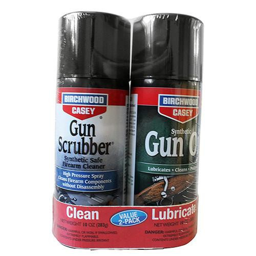 Birchwood Casey Gun Scrubber and Synthetic Gun Oil Combo Pack, 10 oz Aerosol