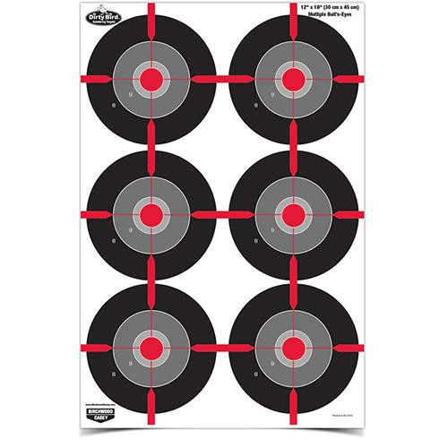 Birchwood Casey Dirty Bird Paper Targets 12" x 18", Multiple Bull's-Eye, Per 8