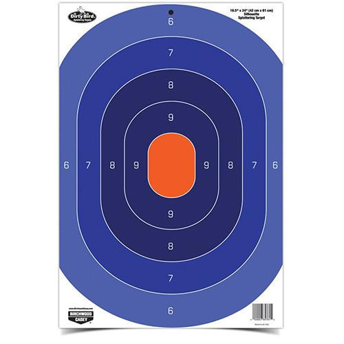 Birchwood Casey Dirty Bird Silhouette Target 16.50" x 24", Oval, Blue Orange, Per 100