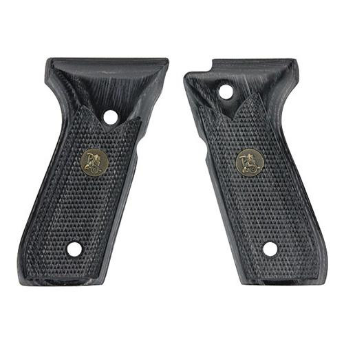 Pachmayr Renegade Wood Laminate Pistol Grips Beretta 92, Charcoal, Checkered