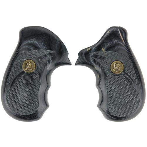 Pachmayr Renegade Wood Laminate Pistol Grips Smith & Wesson J Frame, Charcoal Silvertone, Checkered