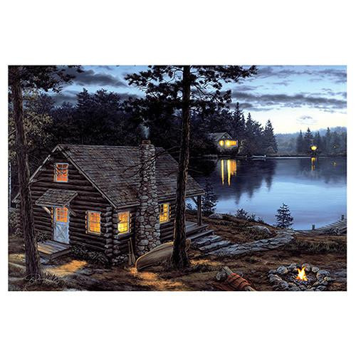 Rivers Edge Products 24"x16" LED Wall Art Life's Rewards Cabin