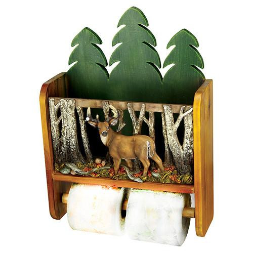 Rivers Edge Products Magazine Rack with Toliet Paper Holder Deer