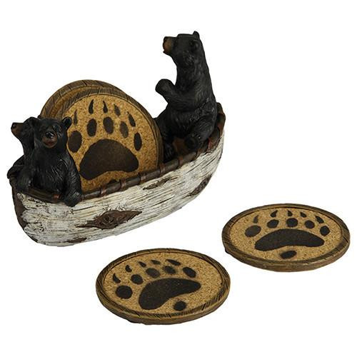 Rivers Edge Products Bears In Boat Coaster Set